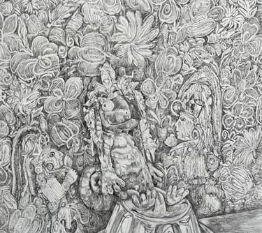 Graphite drawing: Colin in the Guatemalan Jungle