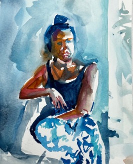 Watercolour: Vanessa detail