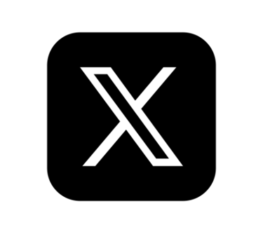 a black and white x logo on a black background