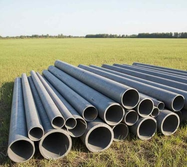 Bottom view highlighting thickness and inner diameter of round pipes.