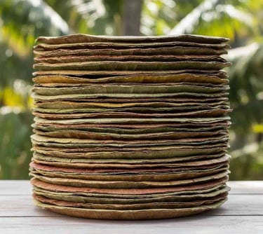 “Bulk packed sal leaf plates for export – eco-friendly disposable plates”