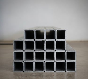 Bottom view showing thickness and corner finishing of square tubes.