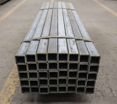 Front view of MS, GI and ERW square tubes used in furniture & fabrication.