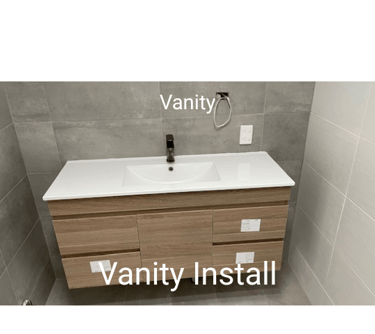 vanity installation by Gerald peters