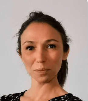 a woman with a black dress and a white background