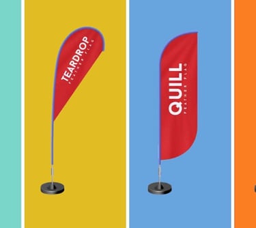 Various types of custom flags for event advertisment
