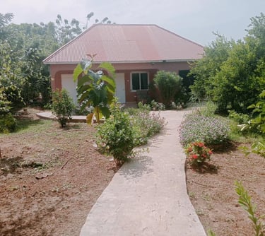 Riverside Lodge Bansang garden and river view Gambia