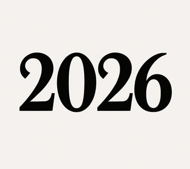 Bold black 2026 typography on a white background for new year planning and calendar events.