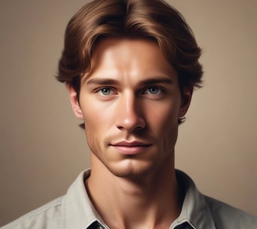 man standing near white wall