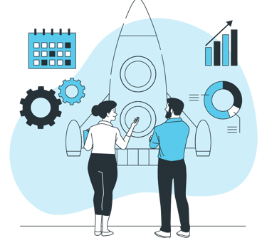 Man and woman building together