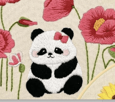 Panda embroidery art