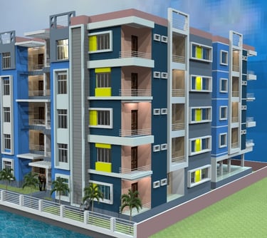 a building with a blue sky and a blue sky