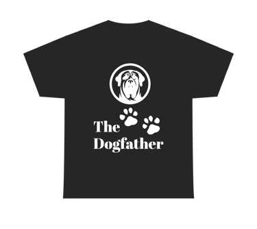 The Unisex Heavy Cotton Tee with the 'Dogfather' design brings a cool vibe to your wardrobe