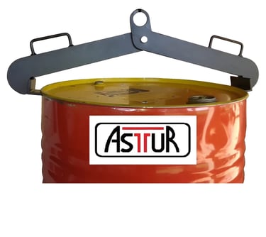 a red drum drum with a sign that says astir