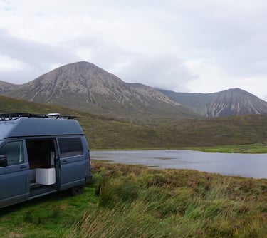 VW Transporter T5 4 motion travelling the NC500 in Scotland
