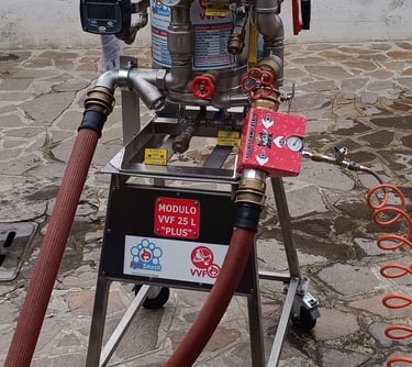 a fire hydrant with a foam mixer and RAFS the cafs generator and hose attached 