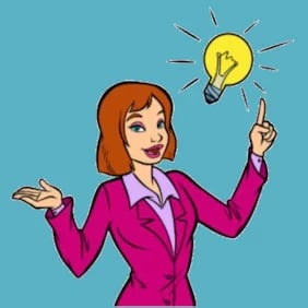Idea with a light bulb