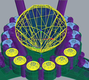Vista Superior Modelo 3D enfoque piedra central halo Anillo de Compromiso