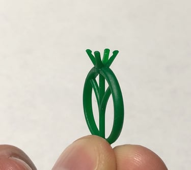 Vista Isometrica Impresion 3D Anillo de Compromiso Solitario