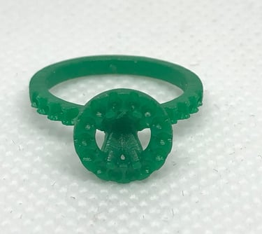 Vista Superior Impresión 3D Anillo de Compromiso Halo 