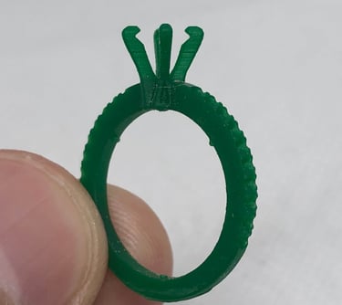 Vista Isometrica Impresión 3D Anillo de Compromiso con Laterales