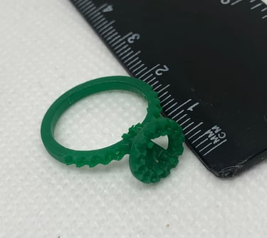 Vista Superior Impresión 3D Anillo de Compromiso Halo Medición regla