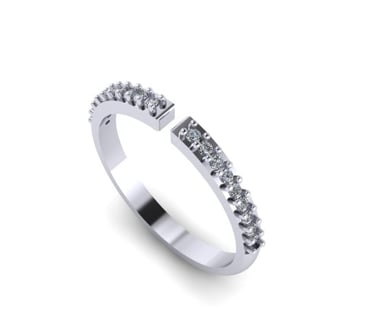 Render Vista Isometrica Churumbela Oro Blanco y Diamantes