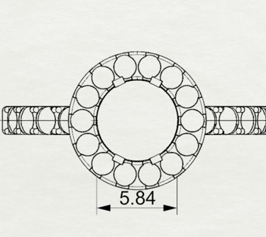 Vista Superior Sketch Anillo de Compromiso Halo 