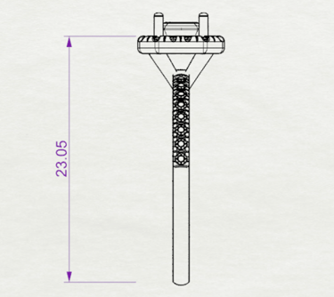 Vista Lateral Sketch Acotado Anillo de compromiso Cushion Halo