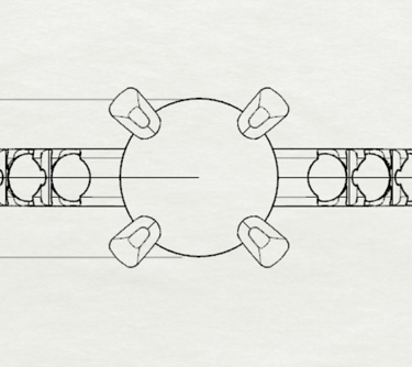 Vista Superior Sketch Dibujado Anillo de Compromiso con Diamantes Laterales