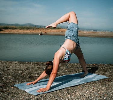 downdog at the beach
