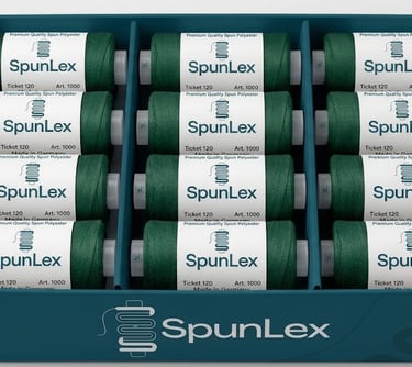 GREEN SPUN POLYESTER THREADS REEL IN INDIA ALL STATE WE SUPPLY IN INDIA 