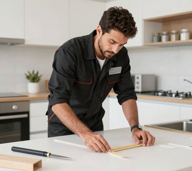 man standing near white wall
