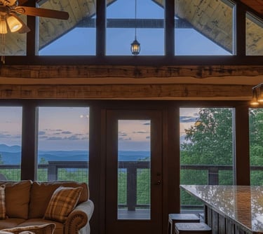 hand-hewn log cabin mountain view, gatlinburg