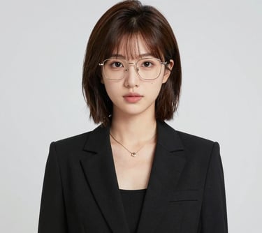 woman in black blazer with brown hair