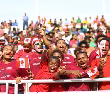 A group of canadian soccer fans.