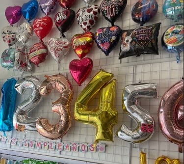 Padrísimos globos de numeros y microfoil