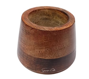 Handcrafted trapezium shape wooden candle dough bowl by Saharanpur Crafts