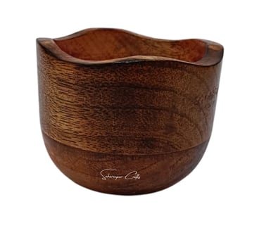 Handcrafted designer wooden candle dough bowl by Saharanpur Crafts, elegant rustic home décor accent