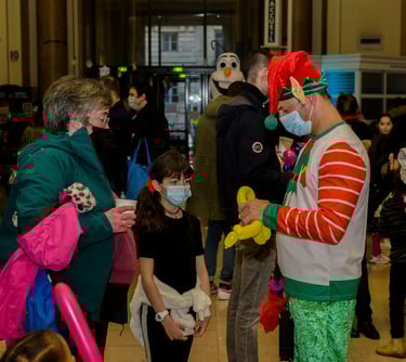 a clown clown in a mask mask and a clown in a mask