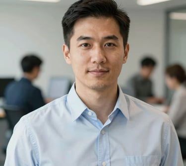 A professional headshot of a male data specialist in a clean US-based office environment, looking focused and approachable.
