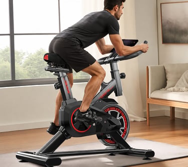 Bicicleta Spinning Para Exercícios XHJSCRB8009 Preto Vermelho