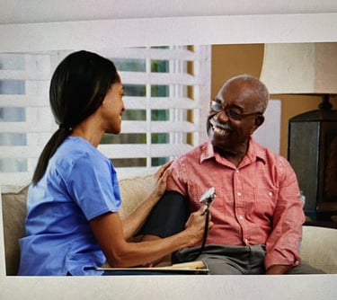 Nurse admitting a client