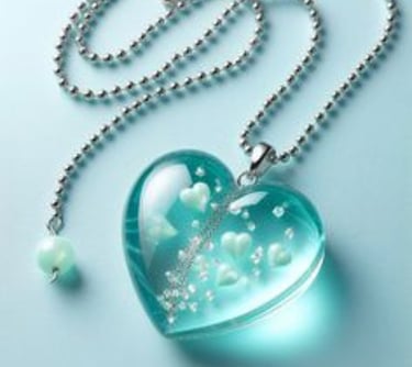 a heart shaped glass heart shaped pendant necklace