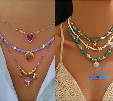 a woman's chest with a necklace and a necklace