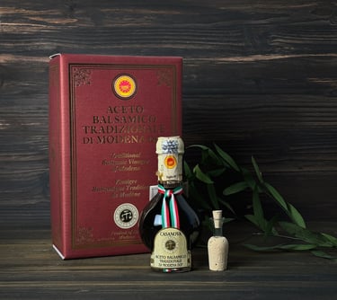 Balzaminis actas, pagamintas Modenos regione, Italijoje.