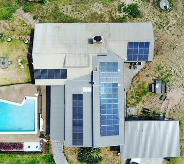 solar panels on a roof