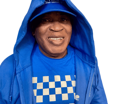 a man in a blue jacket and a blue jacket Prostate Cancer