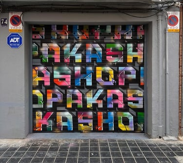 Mural graffiti shop