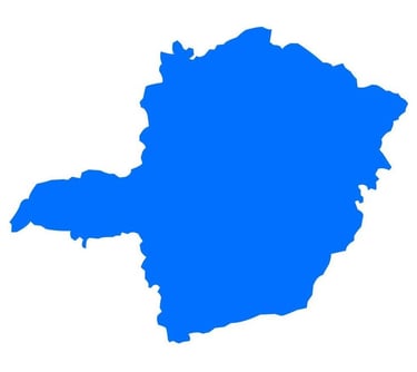 Mapa de Minas Gerais indicando atuação em serviços elétricos residenciais e comerciais